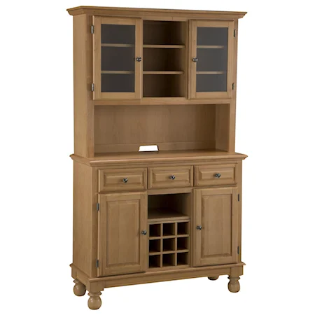 Wood Top Server & Two Door Hutch